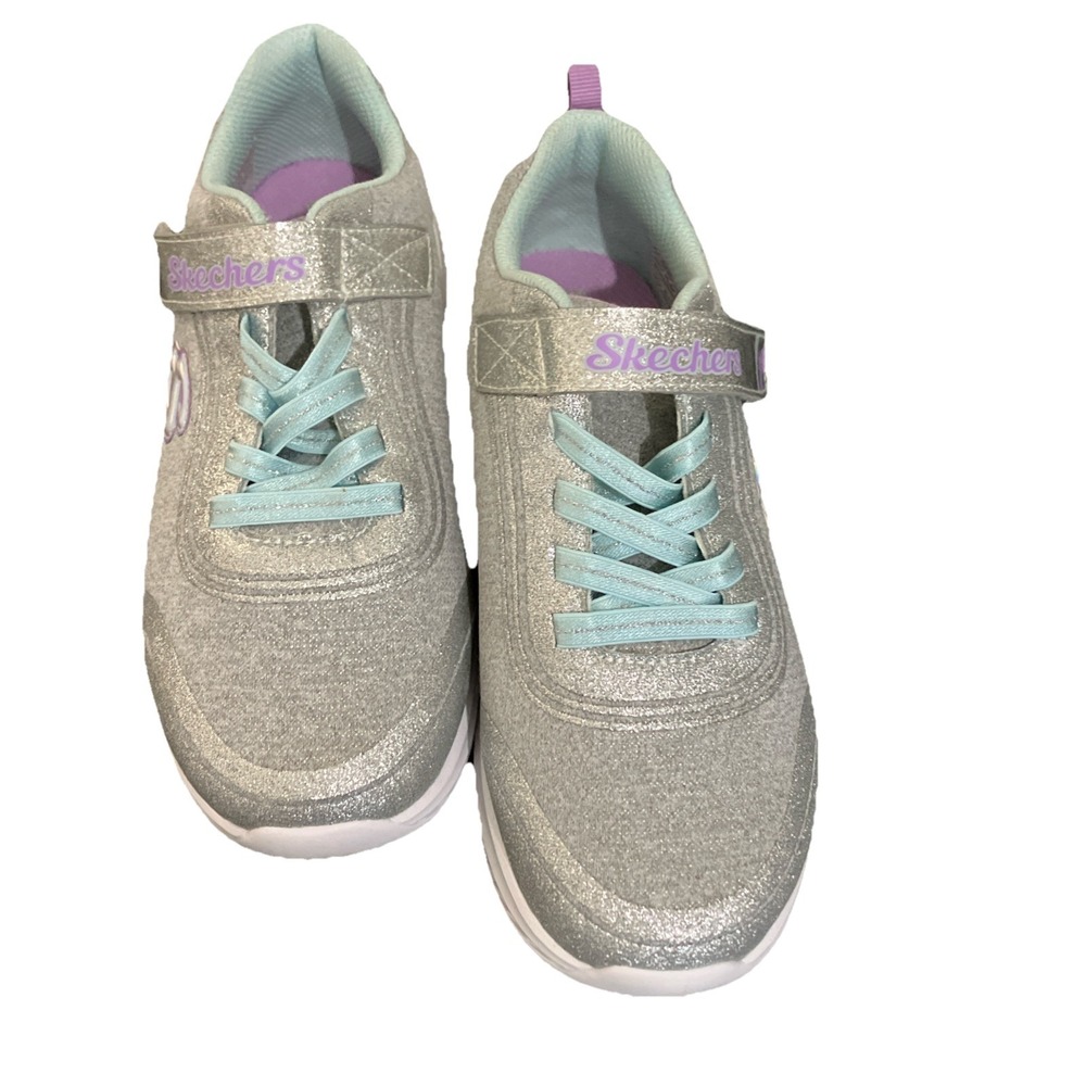 NEW Skechers Kids‎ Girls Dreamy Lites-Ready To Shine Sneaker Light Grey Sz 1.5